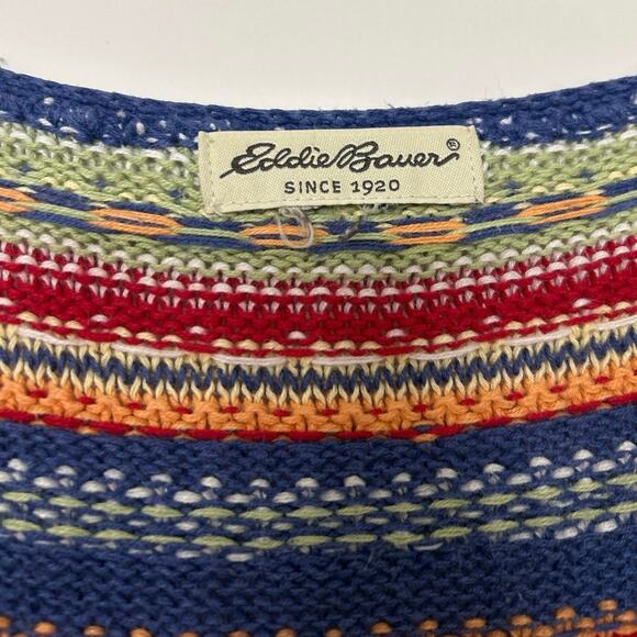 Eddie Bauer Vtg 90s Linen Cotton Knit Sweater Southwestern Boho Cardigan 2X - Picture 11 of 14